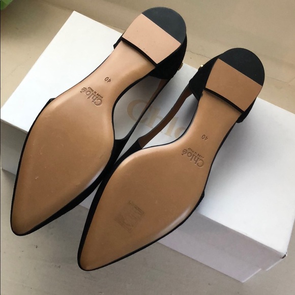 Chloè black suede pointy cut out ballerinas/flats - Picture 4 of 5